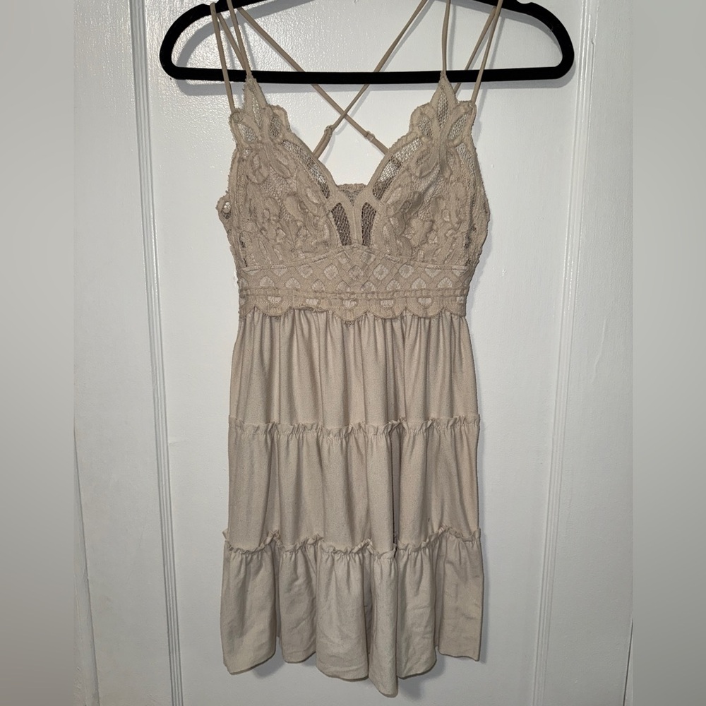 Lace Tiered Mini Dress